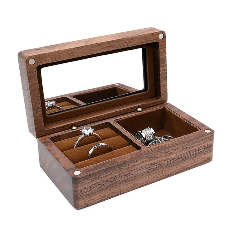 Wooden Jewelry Storage Box Exquisite High-end Gift Portable