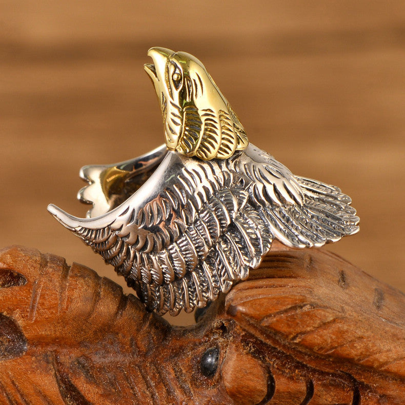 Men's Hipster Personality Retro Domineering Eagle Opening Eagle Ring