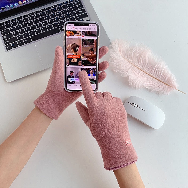 Winter Touch Screen Warm Gloves Simple Riding Cold-proof Fleece Gloves