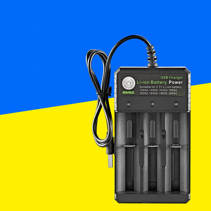 Lithium Battery Charger 3-slot USB Charging Stand