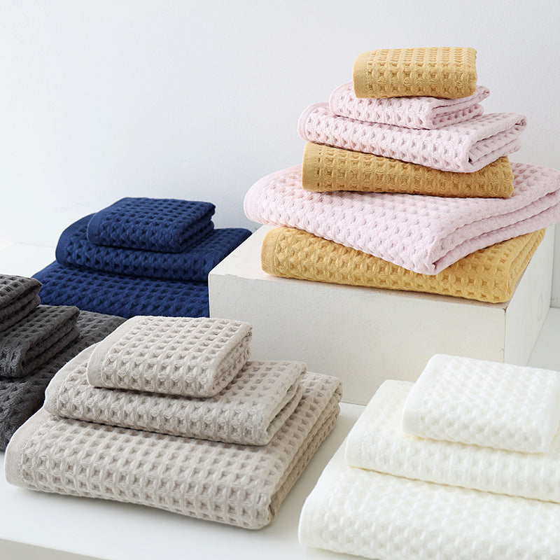 Waffle Class A Pure Cotton Bath Towel Household
