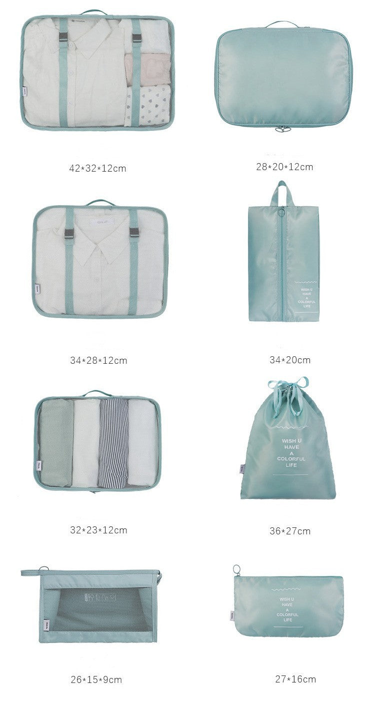 Storage Bag Travel Suitcase Clothing Arrangement Eight-piece Set Storage Bag Separation