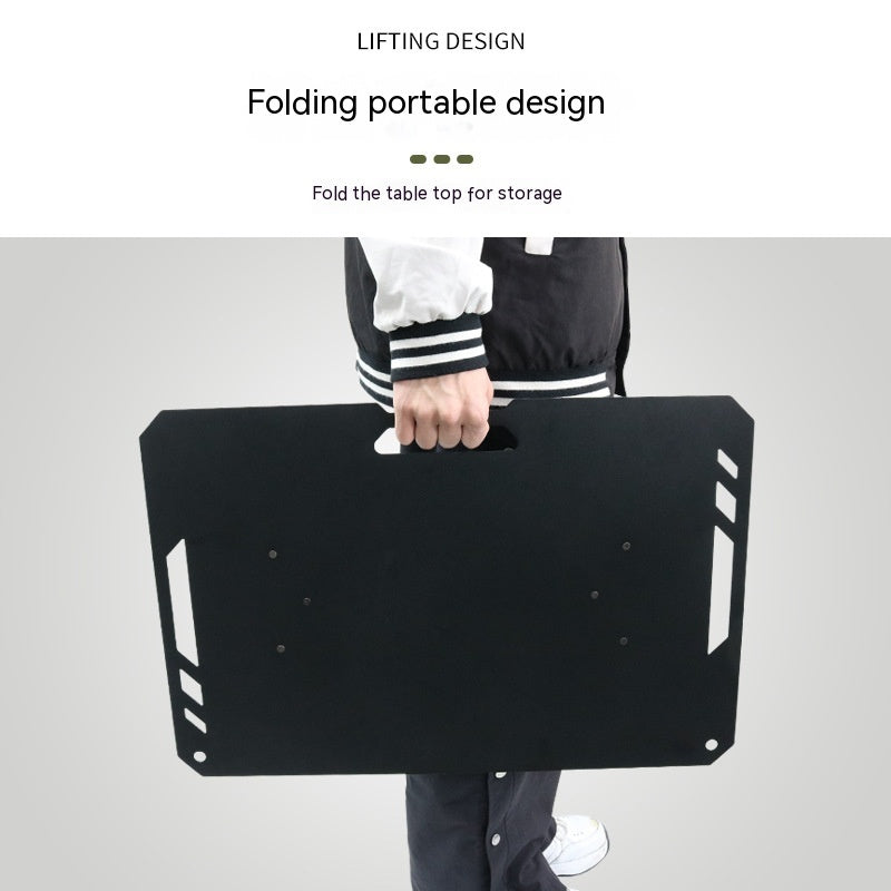 Table pliante en aluminium noirci pour camping en extérieur