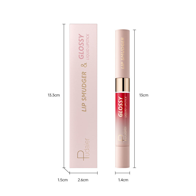 Brillant à lèvres mat 10 couleurs, double-tête, rouge bouche