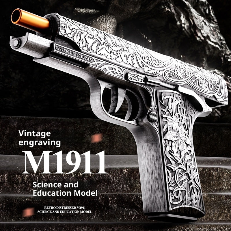Plastic Retro Carving Throwing Shell Soft Bullet Gun Automatic Toy Gun