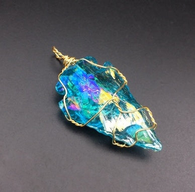Natural Gemstones Freshly Baked Without Crystal Plating Colorful Rough Stone Pendant
