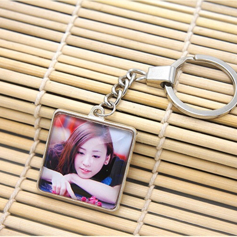 Pendentif photo DIY porte-clés couple pour hommes et femmes