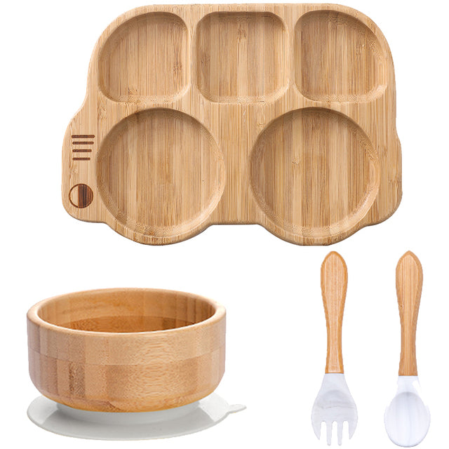 Bols d'alimentation en bois pour enfants