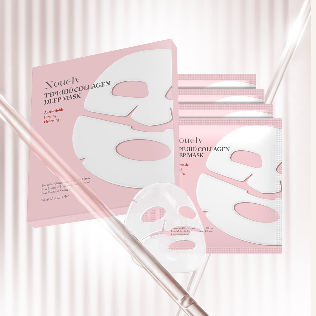 Masque multicouche au collagène hydratant et rajeunissant