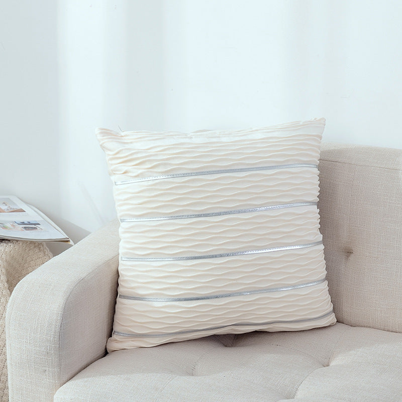 Housses de coussin à rayures en velours doux Housses de coussin Housses de coussin de canapé en flanelle de velours