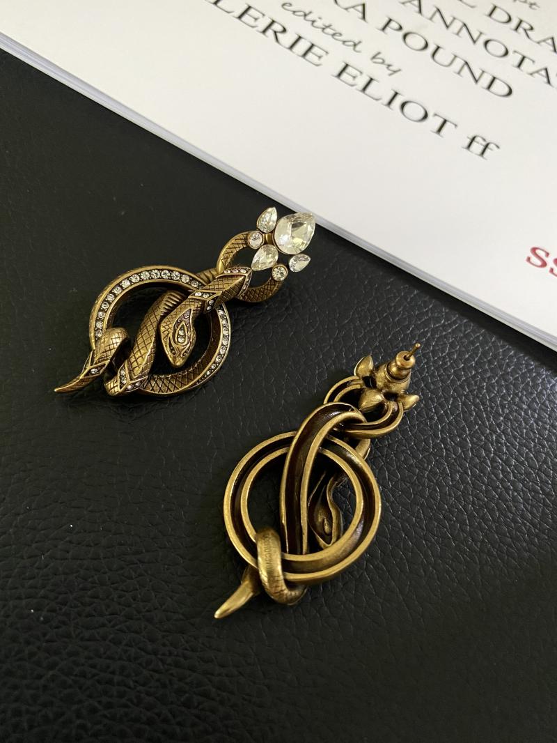 Boucles d'oreilles rétro exagérant le tempérament à imprimé serpent de cour