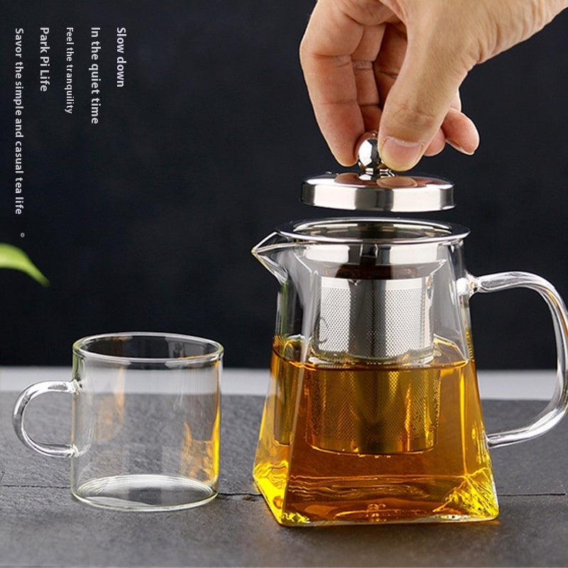 Full Set Of Glass Teapot With Strainer High-temperature Glass Teapot