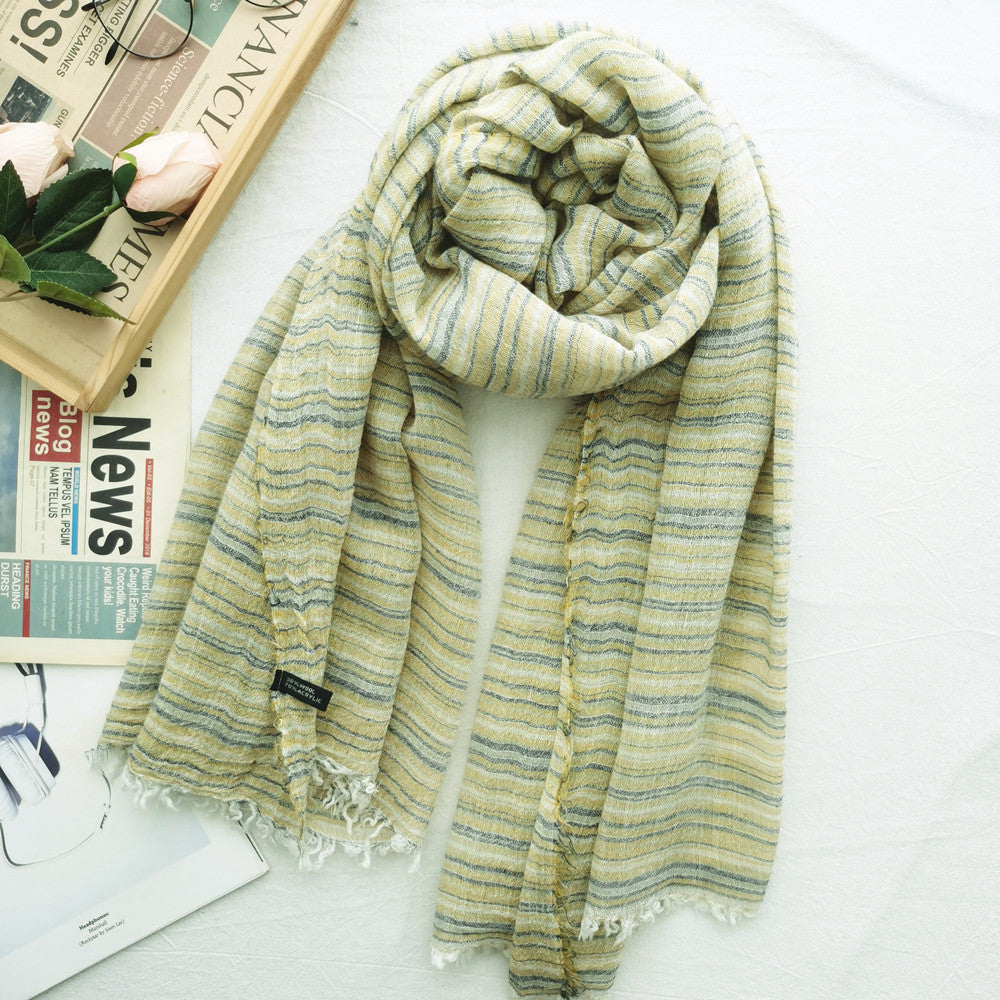 Women's Striped Simple All-match Sunscreen Shawl Long Scarf