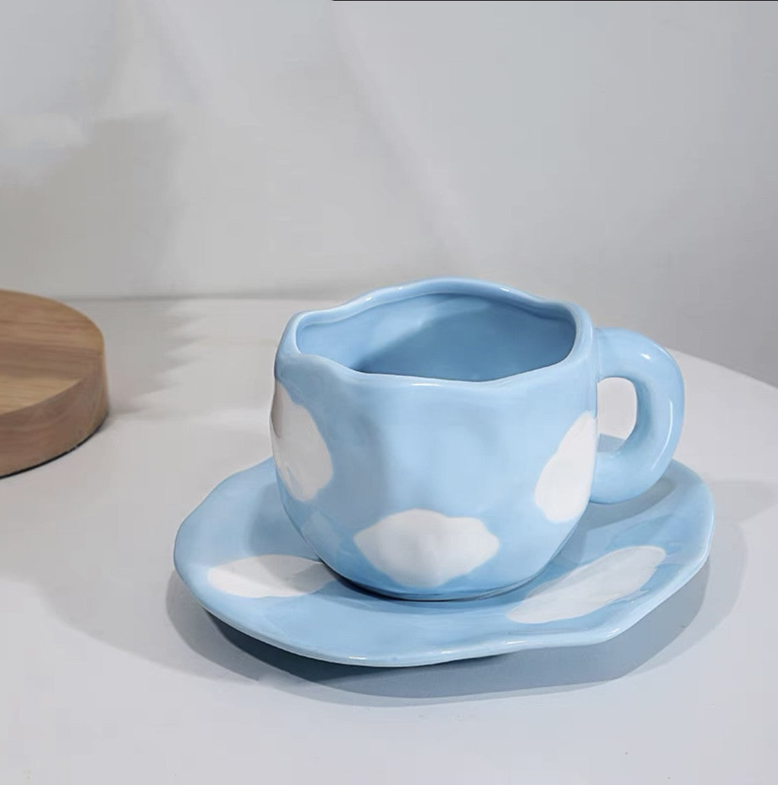 Ceramic Tulip Coffee Cup And Saucer Set
