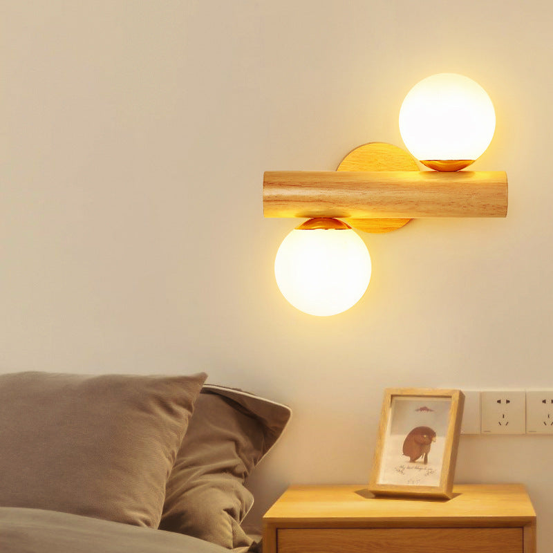 Applique murale en bois massif, lampe de fond de télévision pour salon