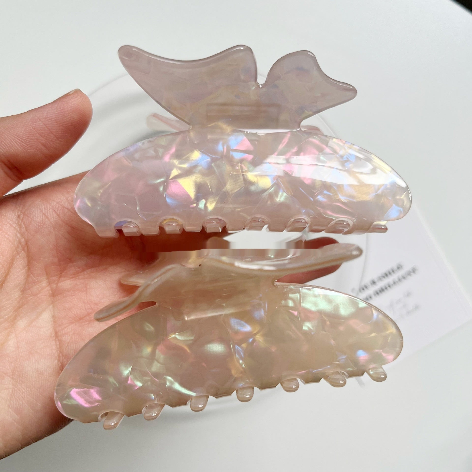 Acrylic Butterfly Grip Colorful Shark Clip