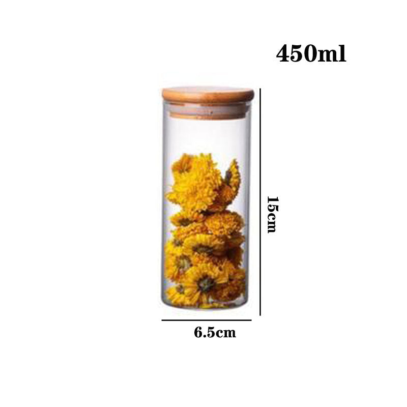 Boîtes à thé en verre à haute teneur en borosilicate, boîtes de rangement scellées, boîtes à thé transparentes, boîtes à céréales complètes, boîtes à bonbons