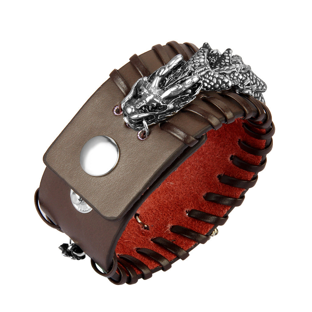 Bracelet Créatif Vache Cuir Alliage Robinet Couples Bracelet Hommes