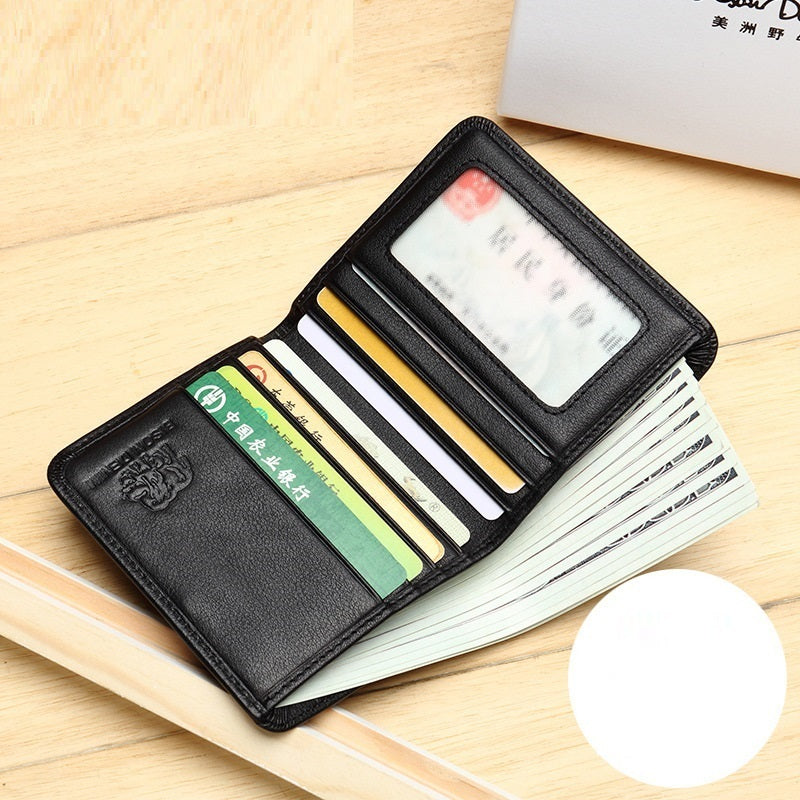 Men's Short Genuine Soft Leather Ultra-thin Wallet