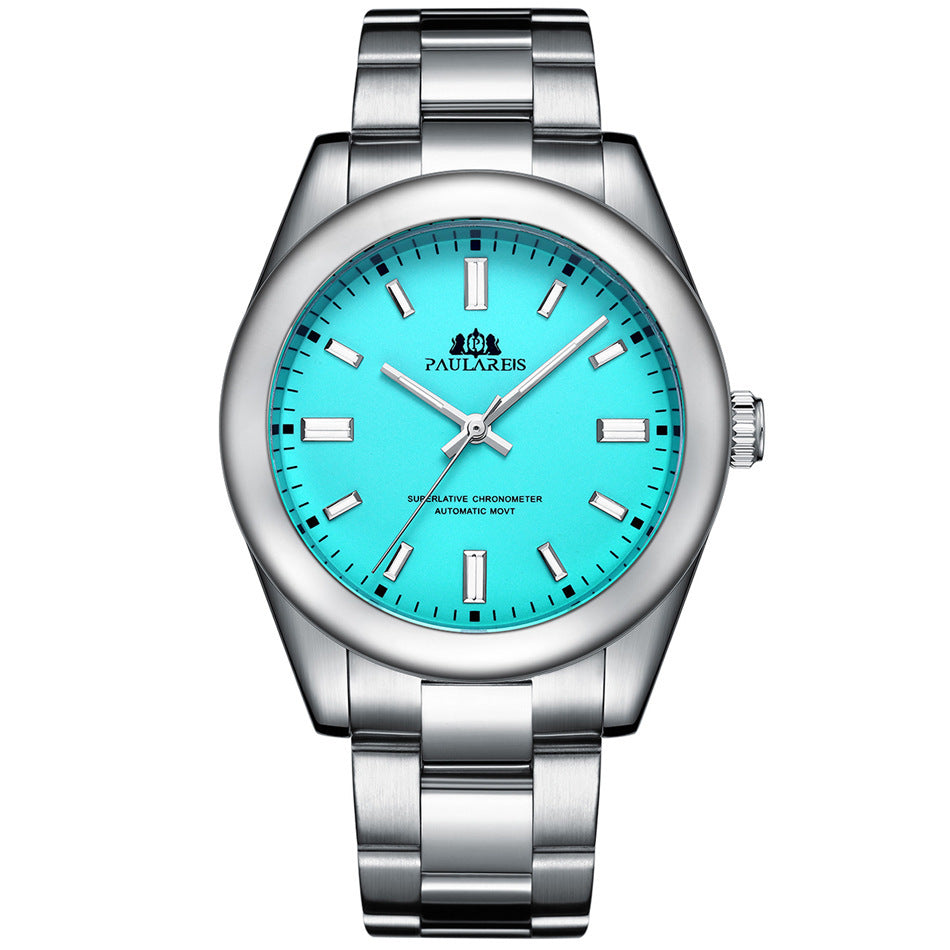 Montre automatique mécanique lumineuse avec bracelet en acier