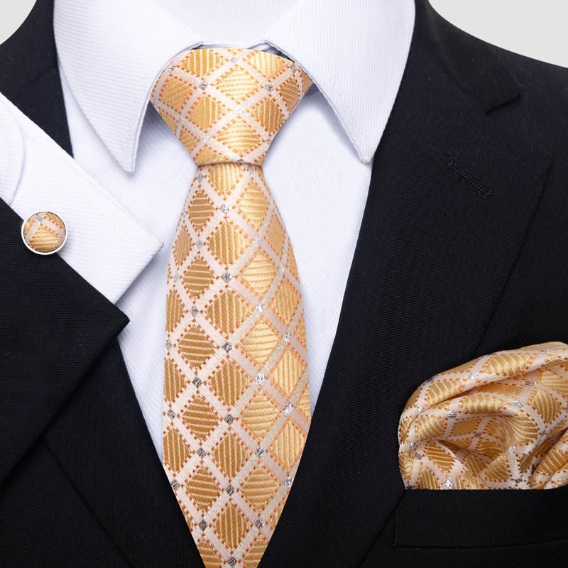 Ensemble cravate, pochette et boutons de manchette élégant pour hommes