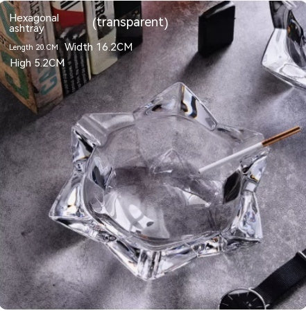 Crystal Glass Gold Rim Ashtray Prevent Fly Ash