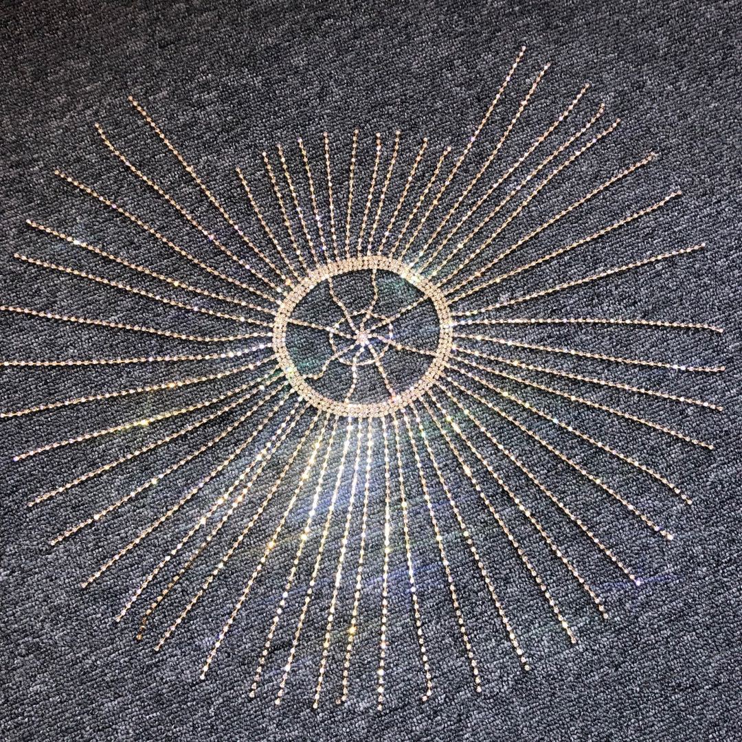 Coiffe en strass avec franges exagérées, accessoires de cheveux style ethnique