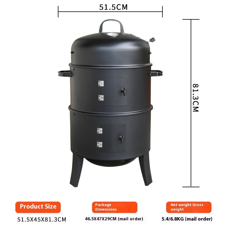 Barbecue-fumoir d'extérieur 3-en-1