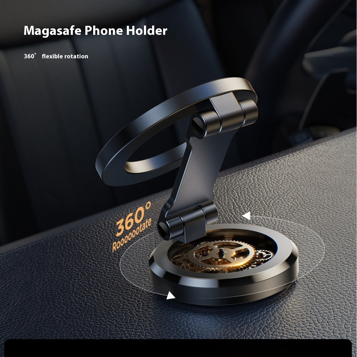 Support de Téléphone de Voiture Magnétique Pliable pour Tableau de Bord en Alliage d'Aluminium pour la Navigation de Voiture