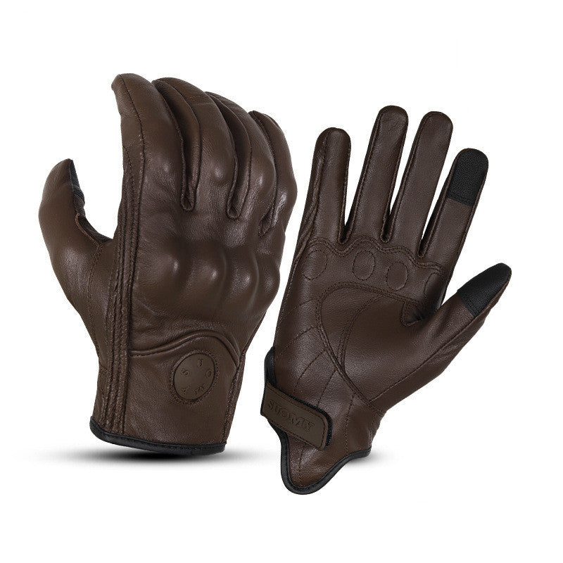 Motorcycle Riding Leather Anti-drop Gloves With Touch Screen And Breathable