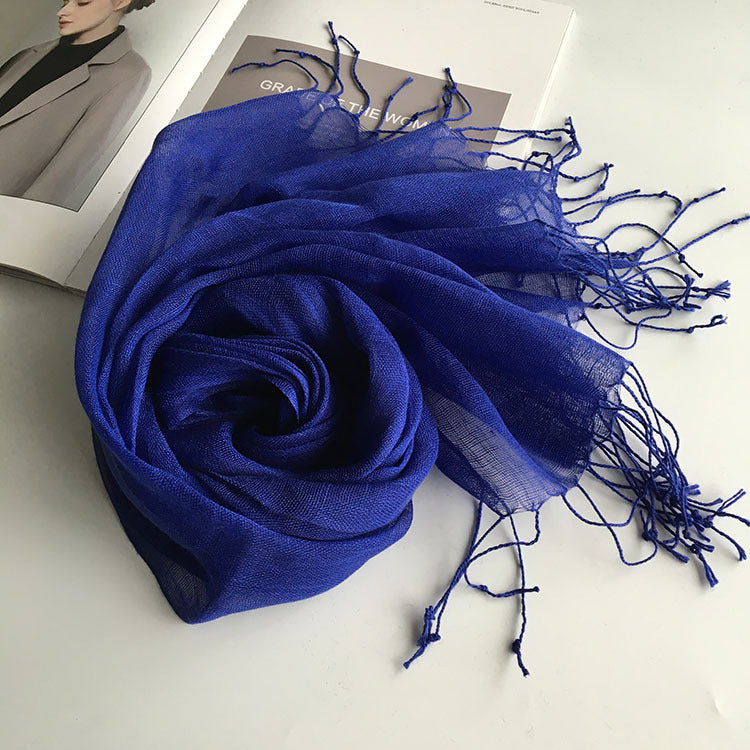 Thin Linen Candy Color Scarf Travel Holiday Sunscreen Shawl