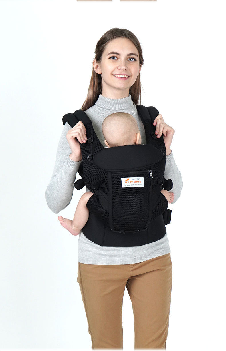 Porte-bébé Ergonomique Réglable Respirant pour Toutes les Étapes avec Tabouret de Taille