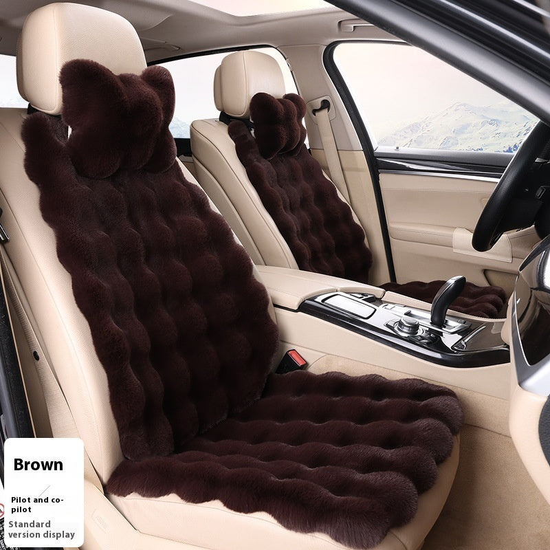 Coussin de voiture Bubble Velvet pour l'hiver, épaissi, chaud, en peluche, coussin de siège universel, housse de siège