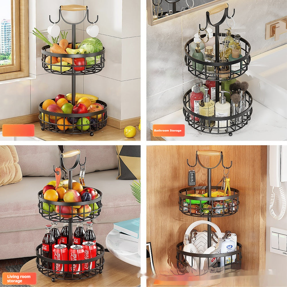 Kitchen Seasoning Storage Rack Bathroom Dual-tier And Detachable