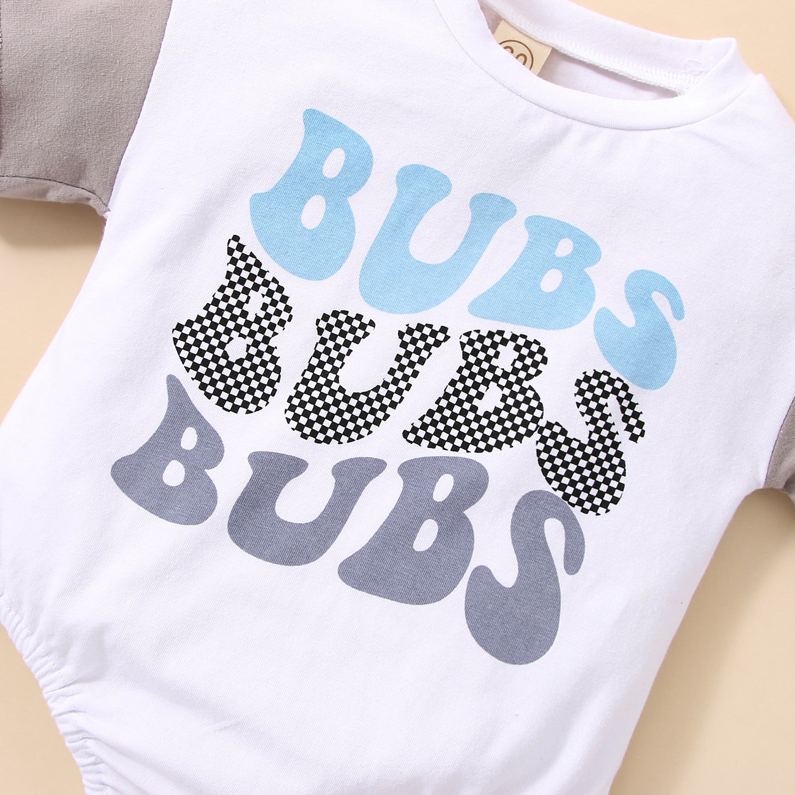 Letter Multicolor Printing Short Sleeve Rompers