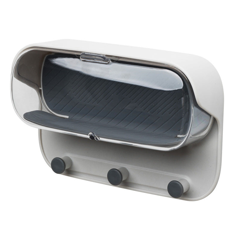 Soporte de pared para baño, práctico y sin perforaciones, para montar en la pared, para guardar vasos, ropa, llaves y accesorios.