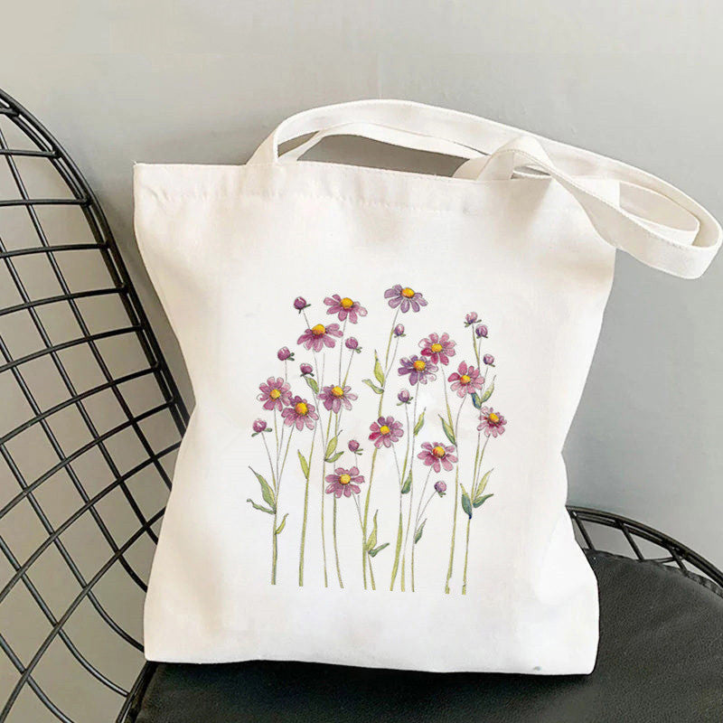 Women's Fashion Canvas One Shoulder Tote Shopping Bag