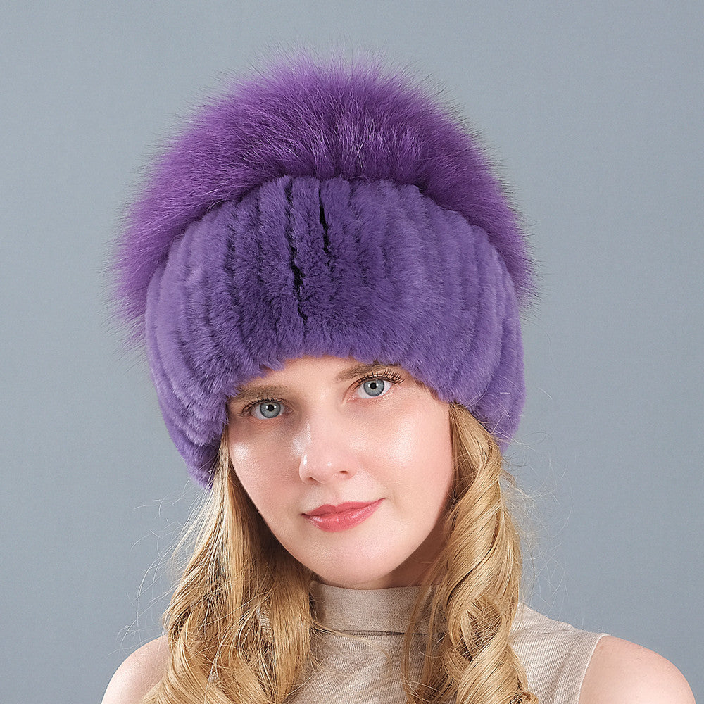 Korean Style Knitted Earmuffs Straw Hat Women