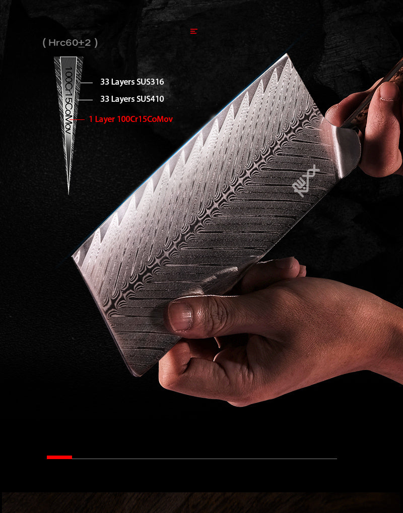 Damascus Kitchen Knife Slicing And Cutting Meat And Fruit Knife