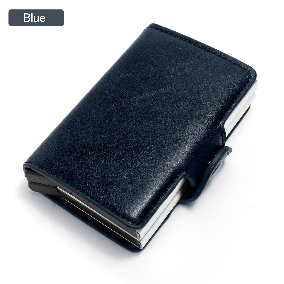 Portefeuille RFID en cuir PU Crazy Horse pour homme, mini pince à billets, porte-cartes de crédit et d'identité