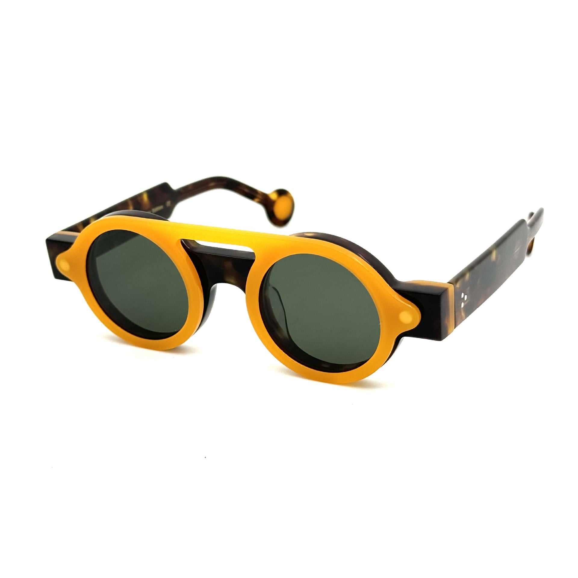 Lunettes de soleil polarisées Klein Blue avec cercles irréguliers dans un cercle