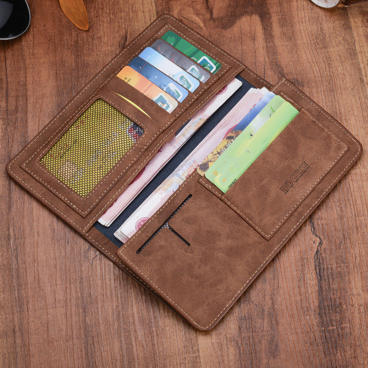 Portefeuille fin pour homme avec porte-cartes long
