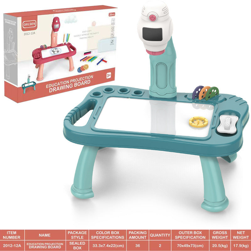 Jouet de table de dessin artistique projecteur LED, tableau de peinture pour enfants, bureau d'arts et d'artisanat, jouets éducatifs et cadeaux d'apprentissage par projection