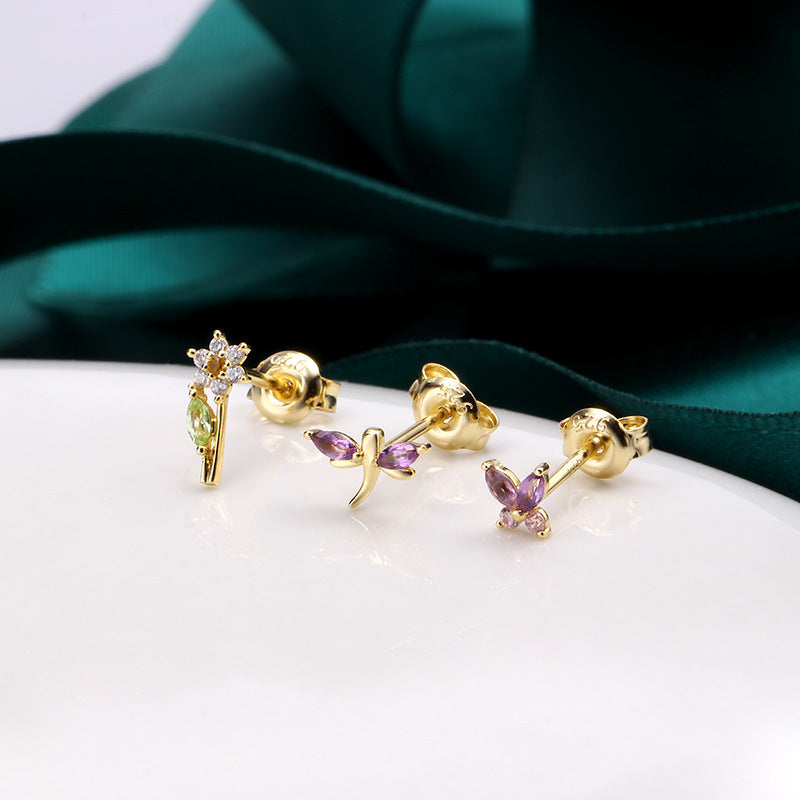 Dunli Jewelry Simple Personality Small Stud Earrings Set For Women