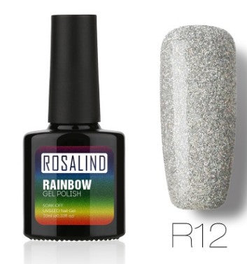 Sans clous, longue tenue, non toxique, vernis à ongles, colle de photothérapie ROSALIND, système arc-en-ciel étoilé.