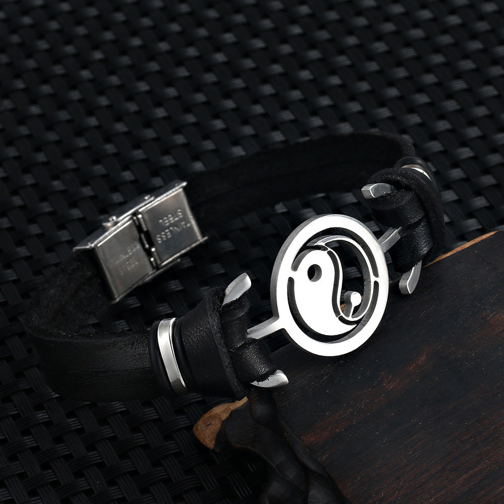 Titanium steel bracelet men stainless steel Tai Taoism