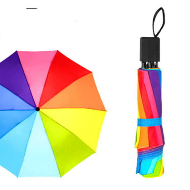 Big Size Rainbow Umbrella For Women Cute Windproof