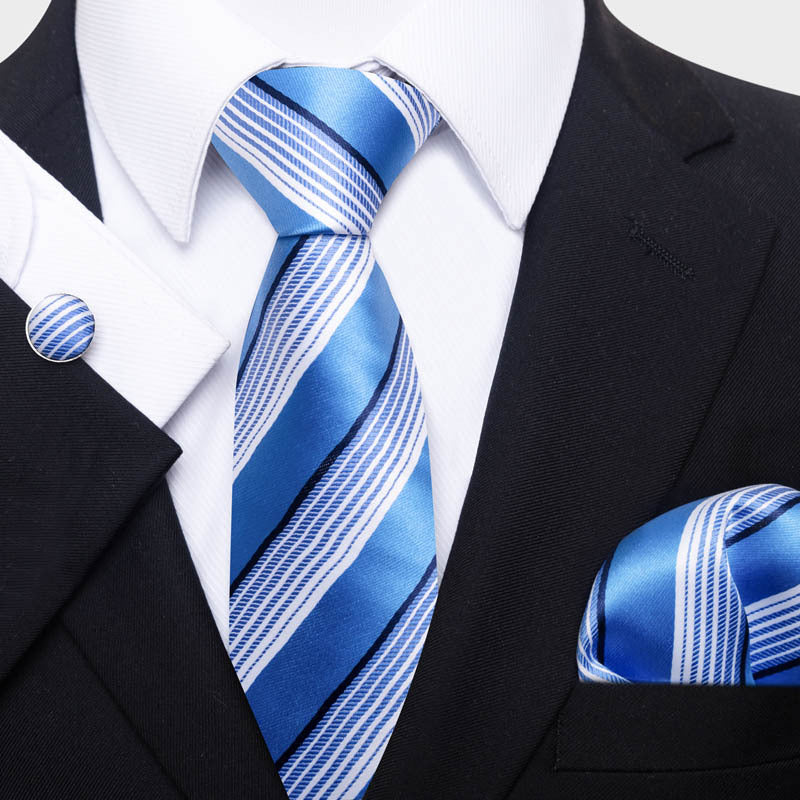 Ensemble cravate, pochette et boutons de manchette élégant pour hommes