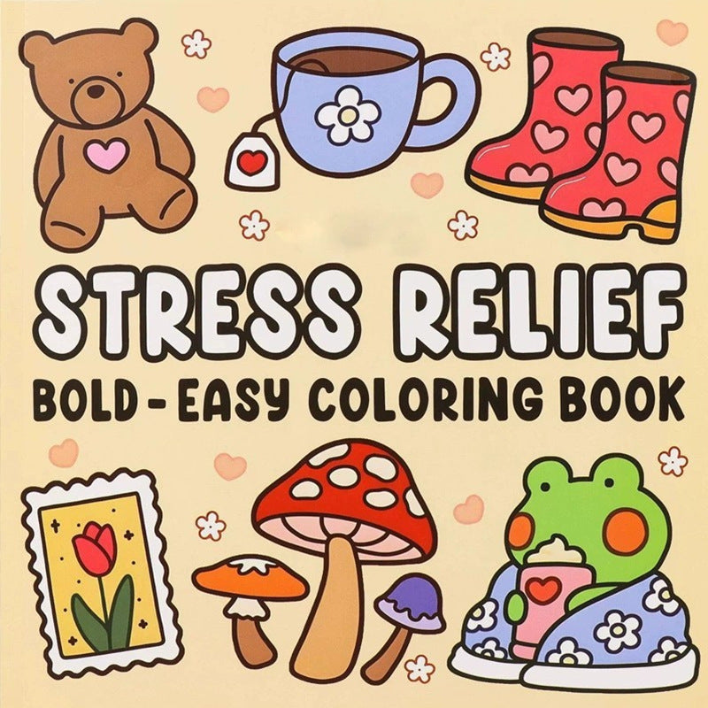 Coloring Book For Adults And Teens Cute Animal Characters Book Easy-to-start Coloring Book