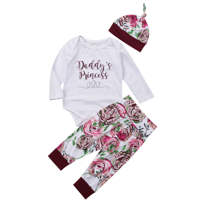 Ensemble trois pièces de vêtements pour bébé fille, nouvelle collection automne, en coton, manches longues, avec bandeau coloré